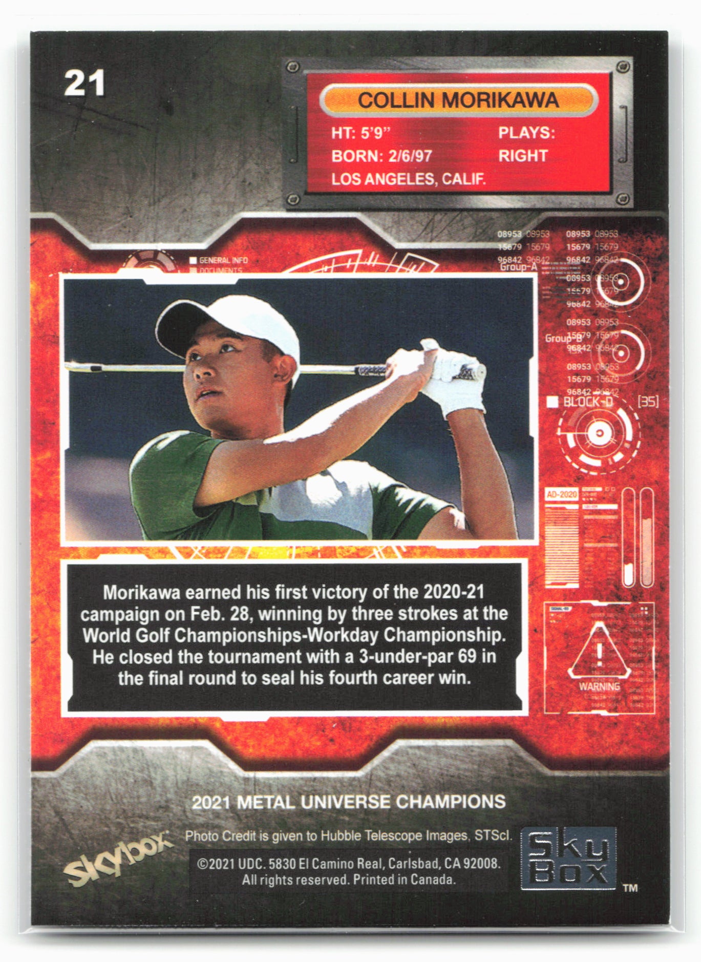 2021 SkyBox Metal Universe Champions #21 Collin Morikawa Copper