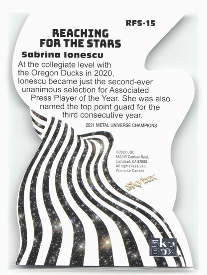2021 SkyBox Metal Universe #RFS-15 Sabrina Ionescu Reaching for the Stars