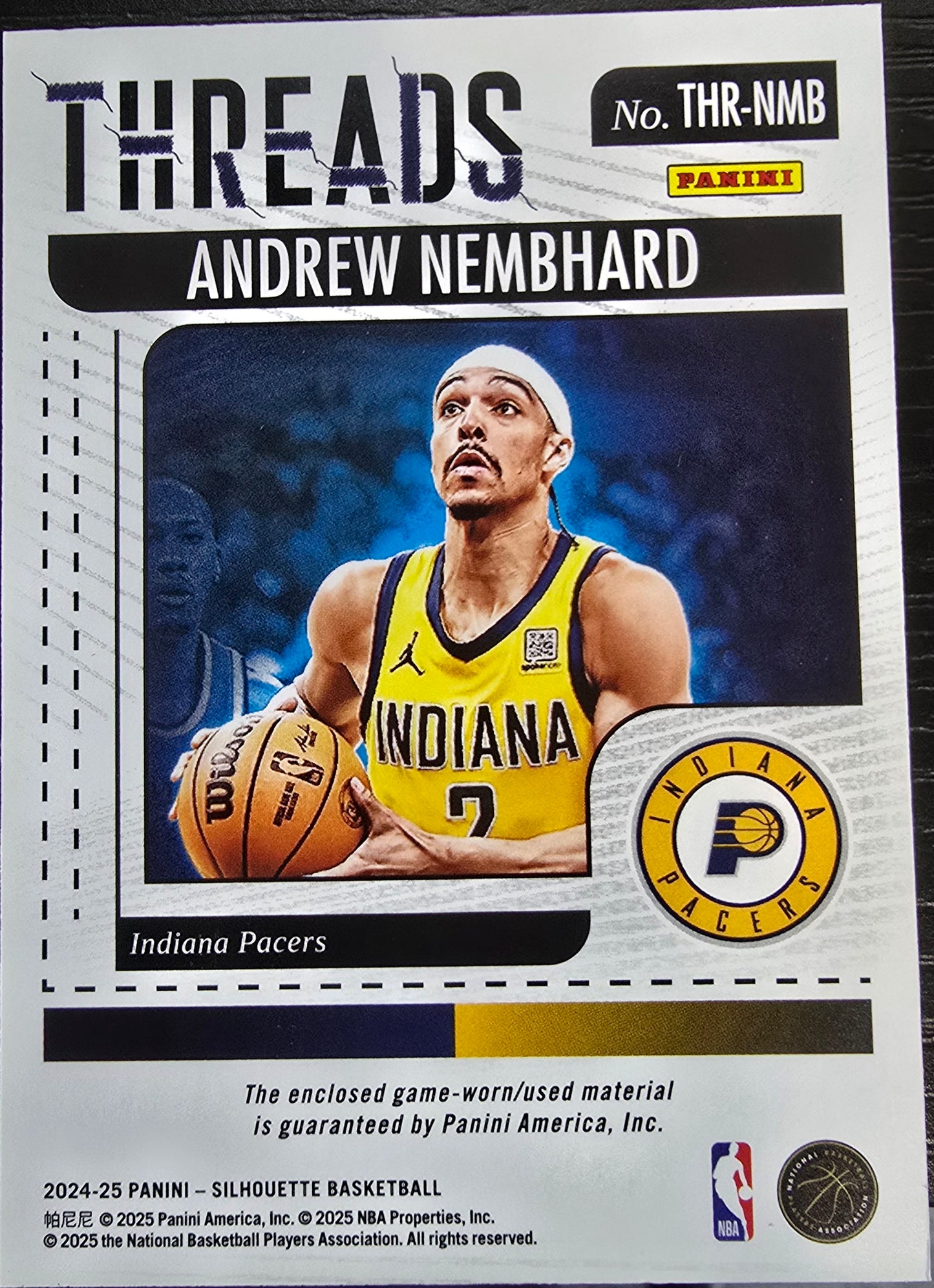 2024-25 Panini Silhouette Andrew Nembhard #THR-NMB Threads