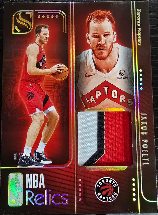 2024-25 Panini Silhouette Jakob Poeltl #REL-POE Relics Gold 2/10