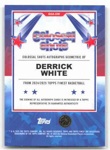 2024-25 Finest #BSA-DW Derrick White Colossal Autographs Green Refractor #/75