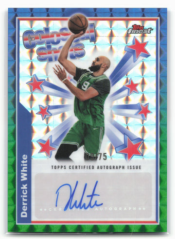 2024-25 Finest #BSA-DW Derrick White Colossal Autographs Green Refractor #/75