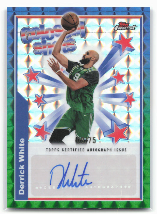 2024-25 Finest #BSA-DW Derrick White Colossal Autographs Green Refractor #/75