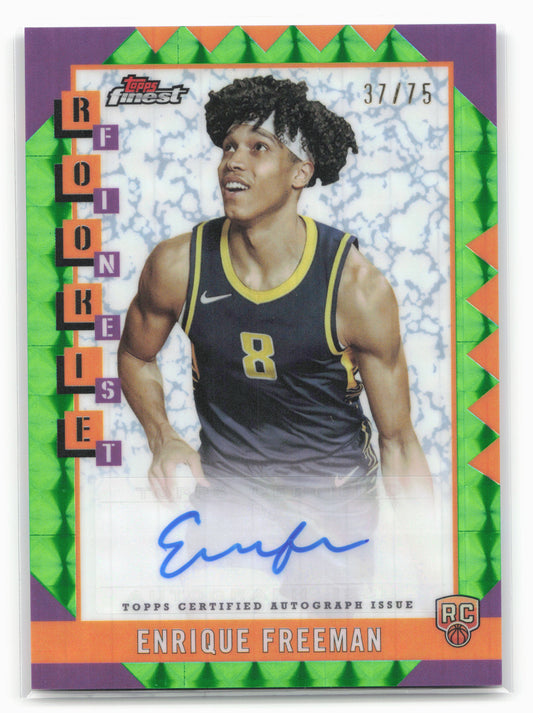 2024-25 Finest #RFA-EF Enrique Freeman Rookie Auto Green Geometric #/75