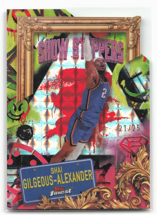 2024-25 Finest #S-7 Shai Gilgeous Showstoppers Red/Black Geometric #/25