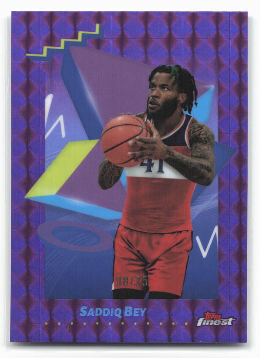 2024-25 Finest #101 Saddiq Bey Purple Geometric Refractor #/75
