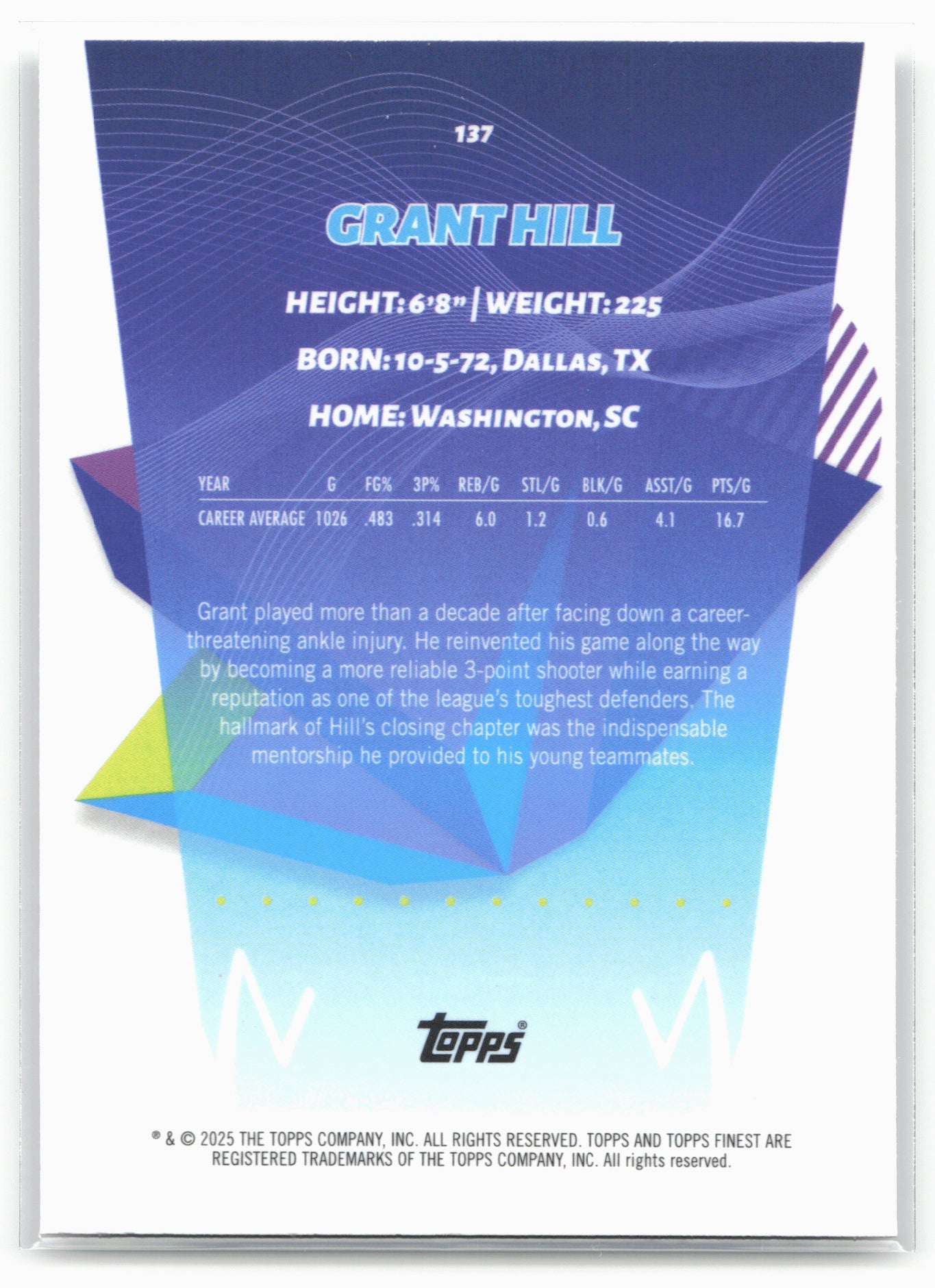 2024-25 Finest #137 Grant Hill Geometric