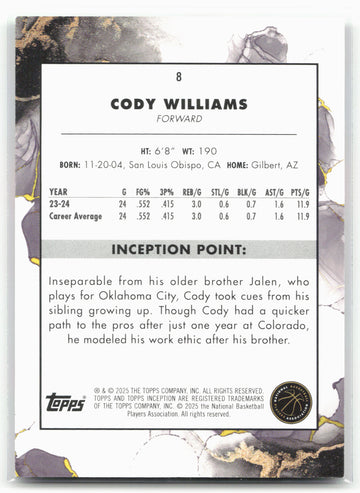 2024-25 Topps Inception #8 Cody Williams Green