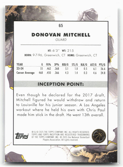 2024-25 Topps Inception #65 Donovan Mitchell