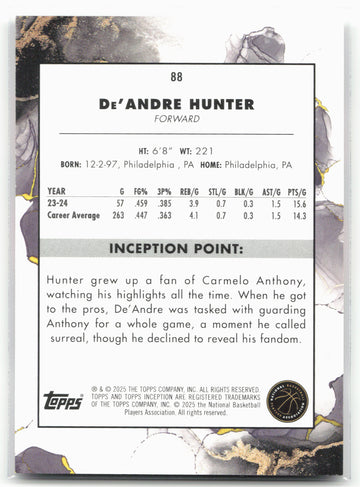 2024-25 Topps Inception #88 De'Andre Hunter