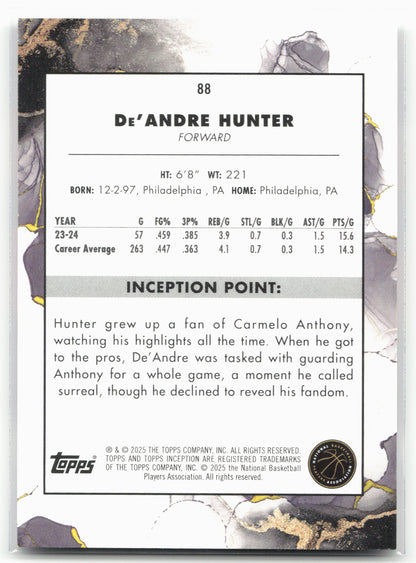 2024-25 Topps Inception #88 De'Andre Hunter