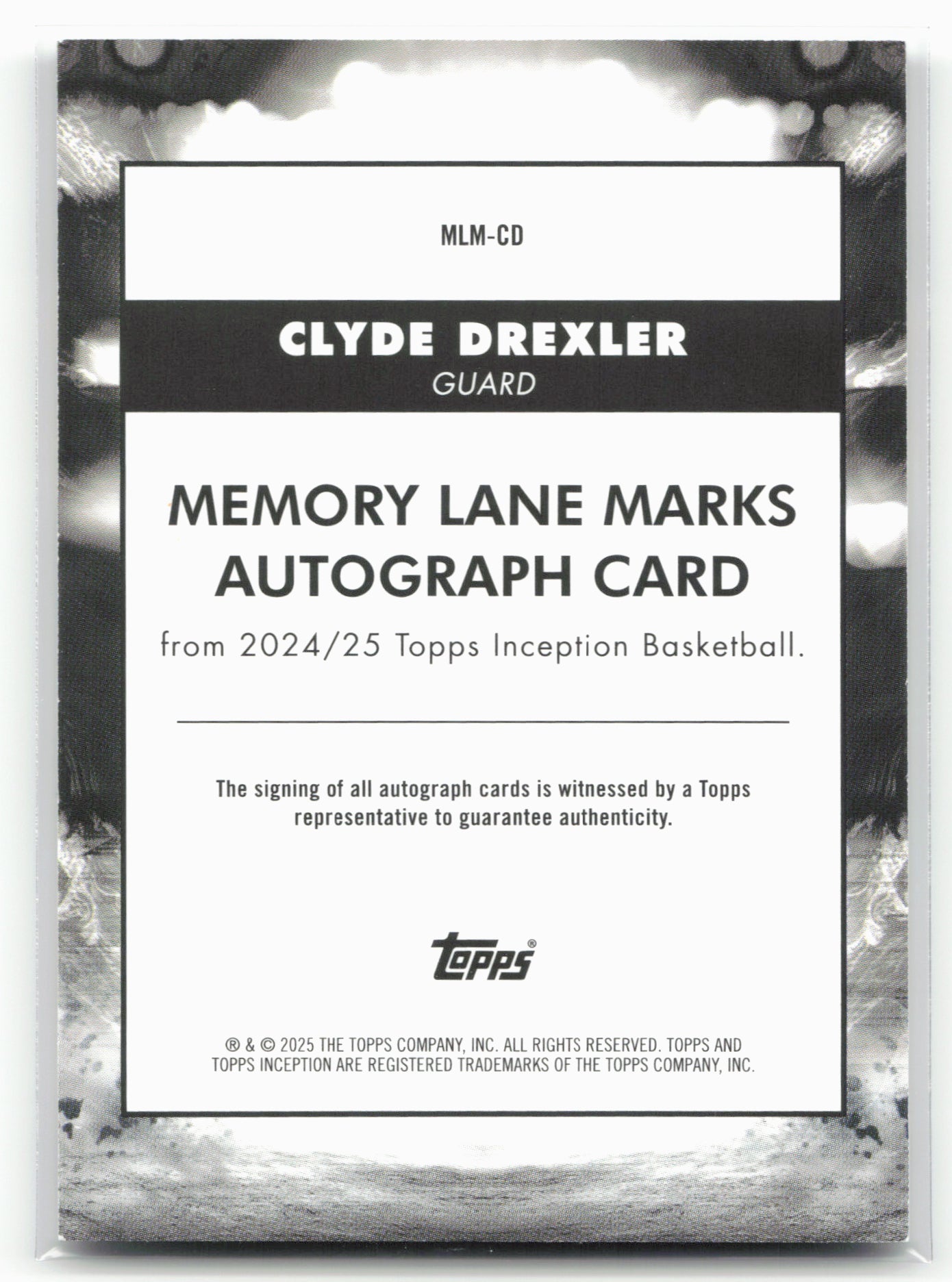 2024-25 Topps Inception Clyde Drexler #MLM-CD Memory Lane