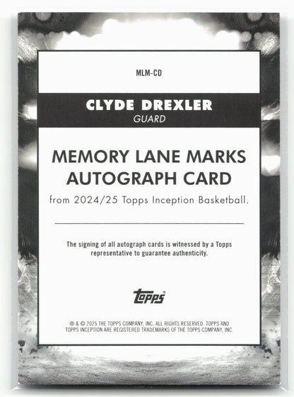 2024-25 Topps Inception Clyde Drexler #MLM-CD Memory Lane