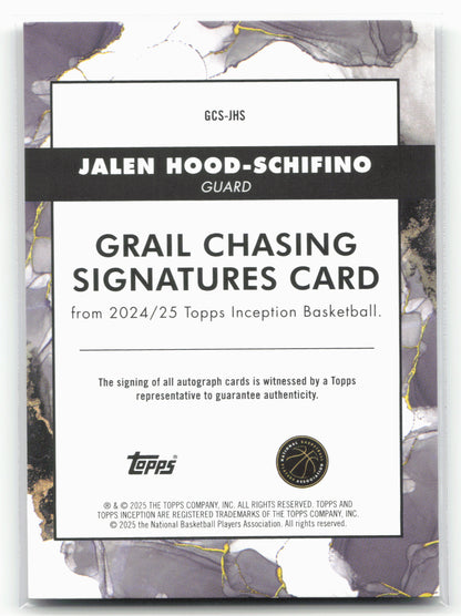 2024-25 Topps Inception Jalen Hood-Schifino #GCS-JHS Grail Gold /50