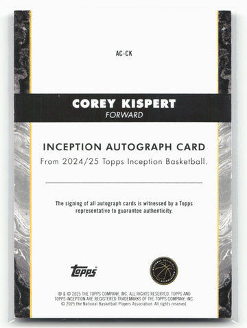 2024-25 Topps Inception Corey Kispert #AC-CK Camo /10
