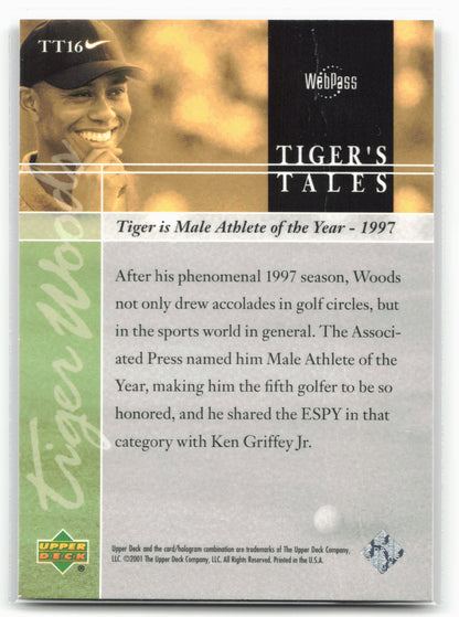 2001 Upper Deck #TT16 Tiger Woods Tiger's Tales