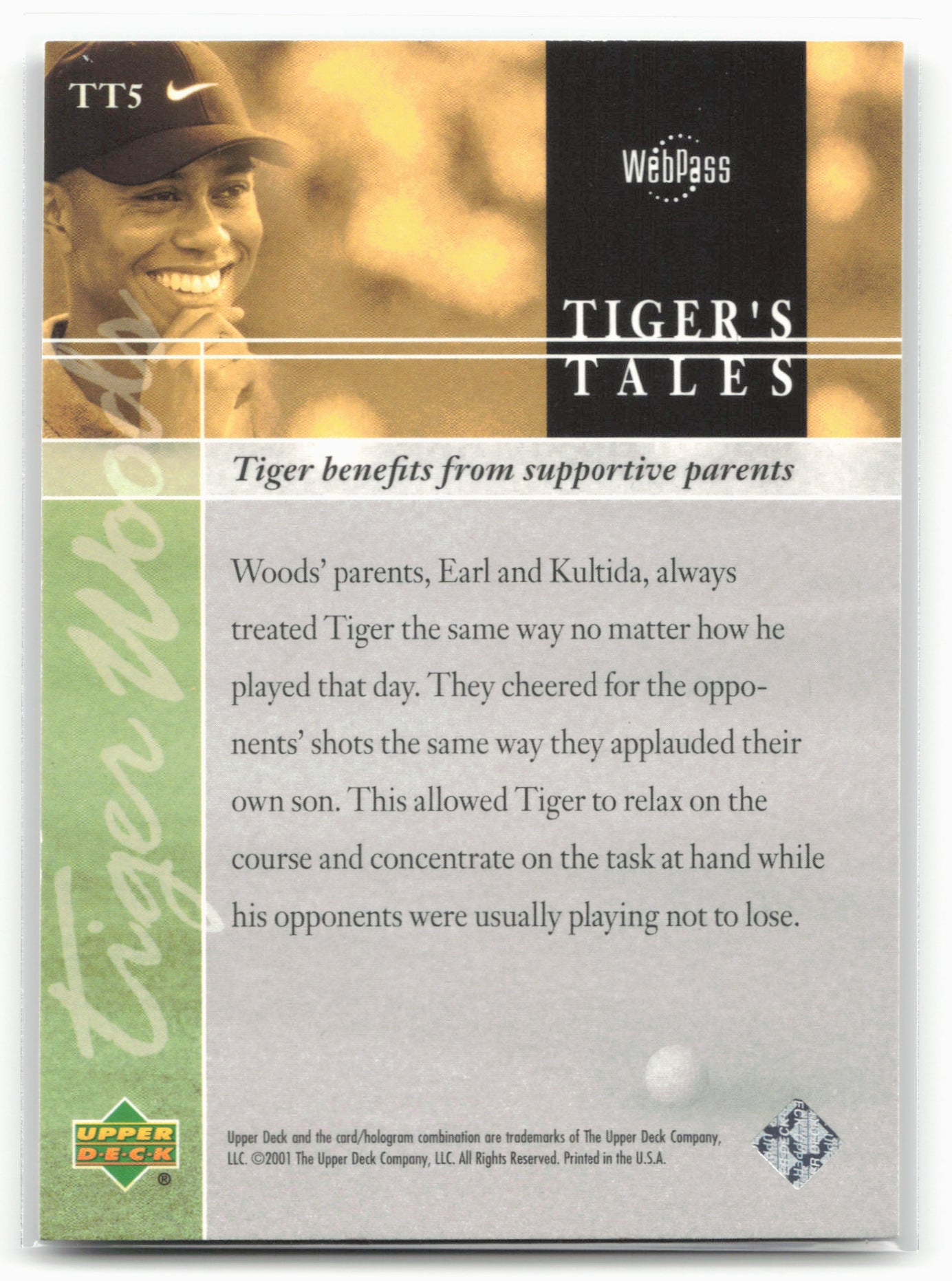 2001 Upper Deck #TT5 Tiger Woods Tiger's Tales