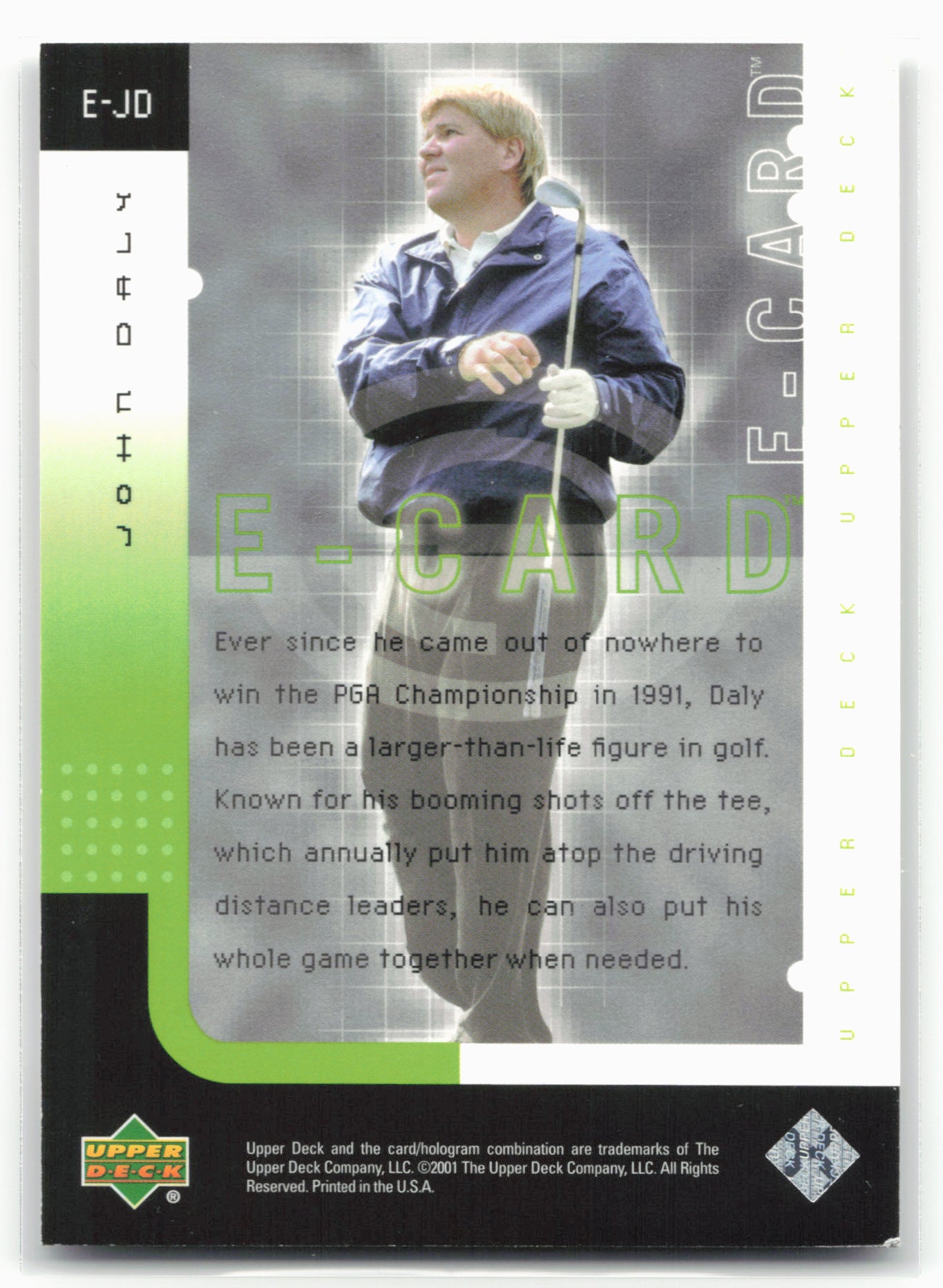 2001 Upper Deck #E-JD John Daly e-Card