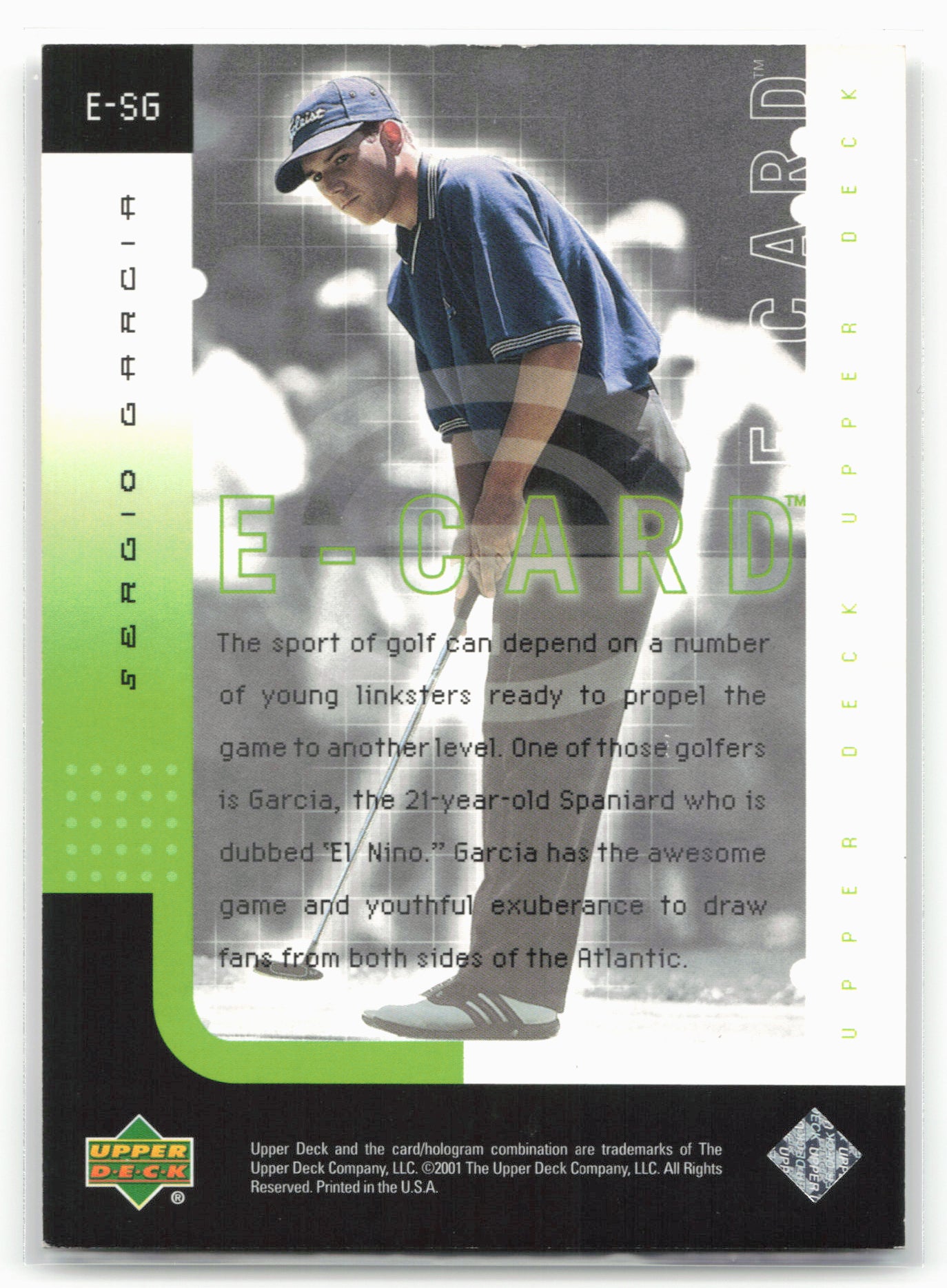 2001 Upper Deck #E-SG Sergio Garcia e-Card