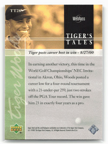 
2001 Upper Deck #TT28 Tiger Woods Tiger's Tales