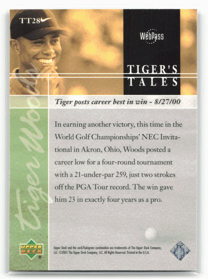 2001 Upper Deck #TT28 Tiger Woods Tiger's Tales