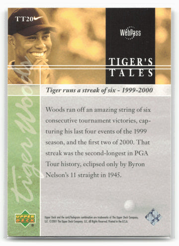 
2001 Upper Deck #TT20 Tiger Woods Tiger's Tales