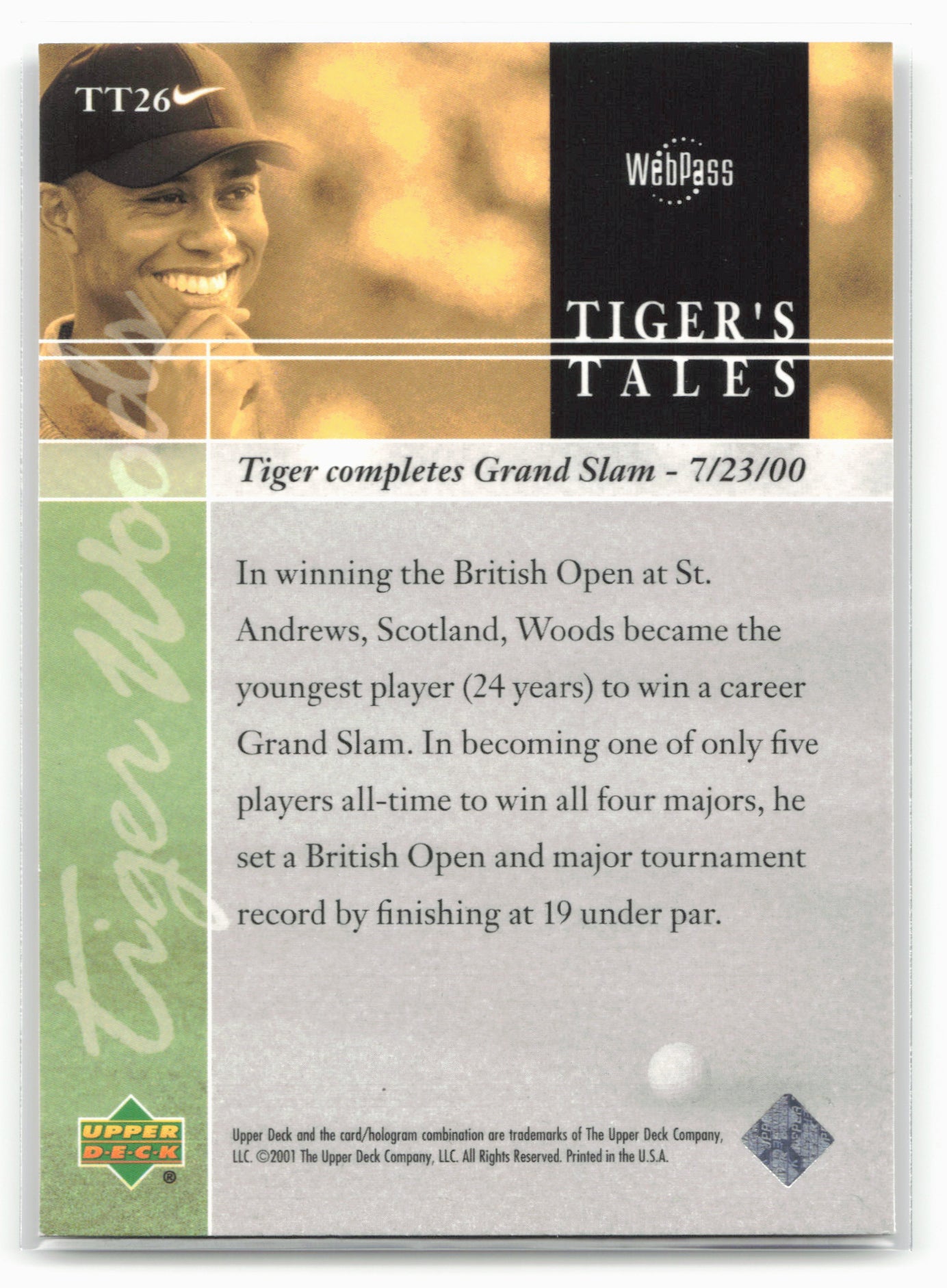 2001 Upper Deck #TT26 Tiger Woods Tiger's Tales