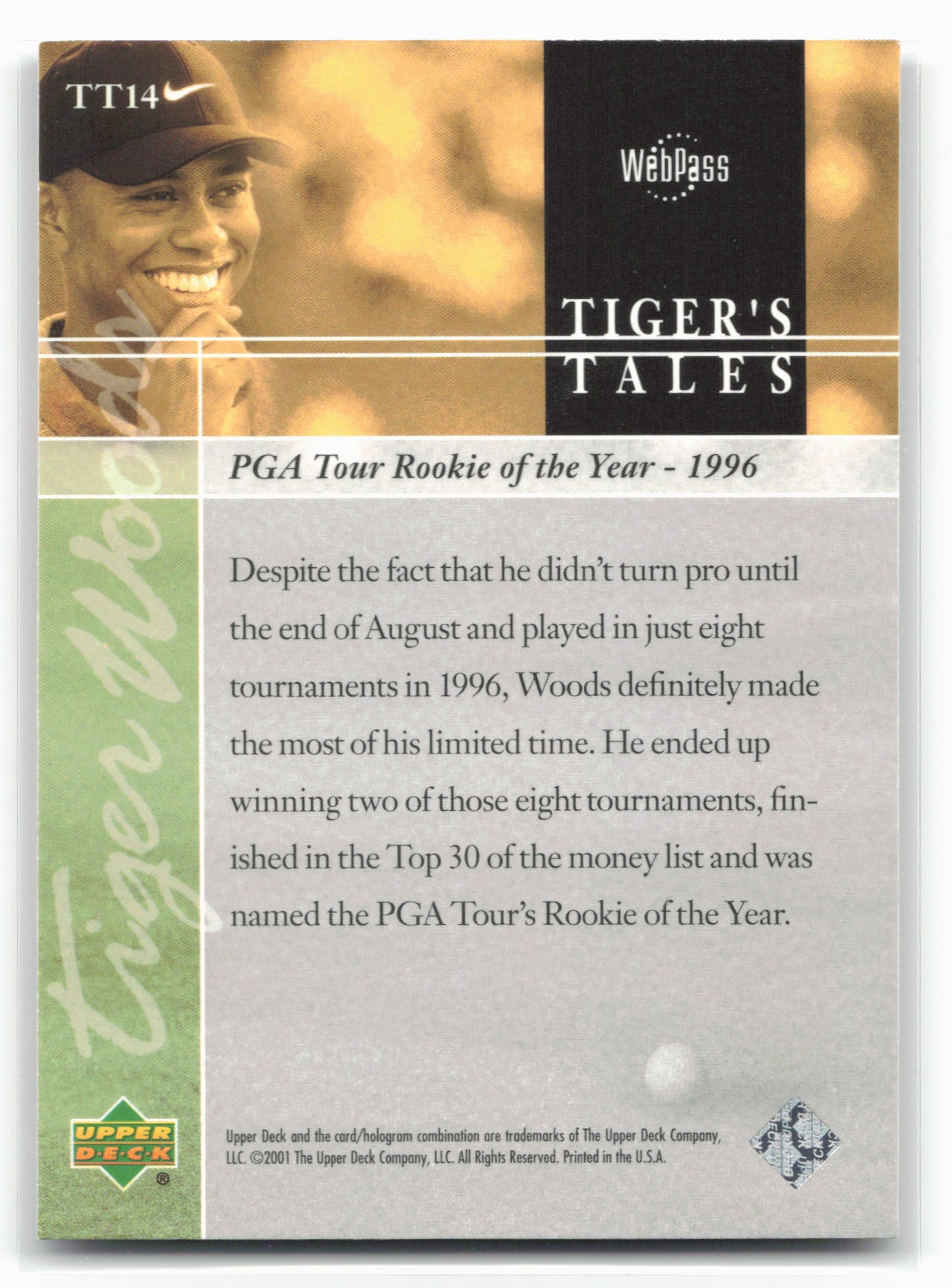 2001 Upper Deck #TT14 Tiger Woods Tiger's Tales