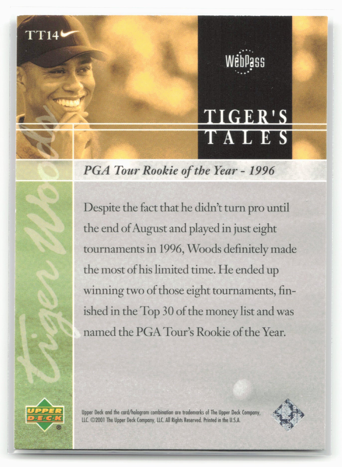 2001 Upper Deck #TT14 Tiger Woods Tiger's Tales 21204
