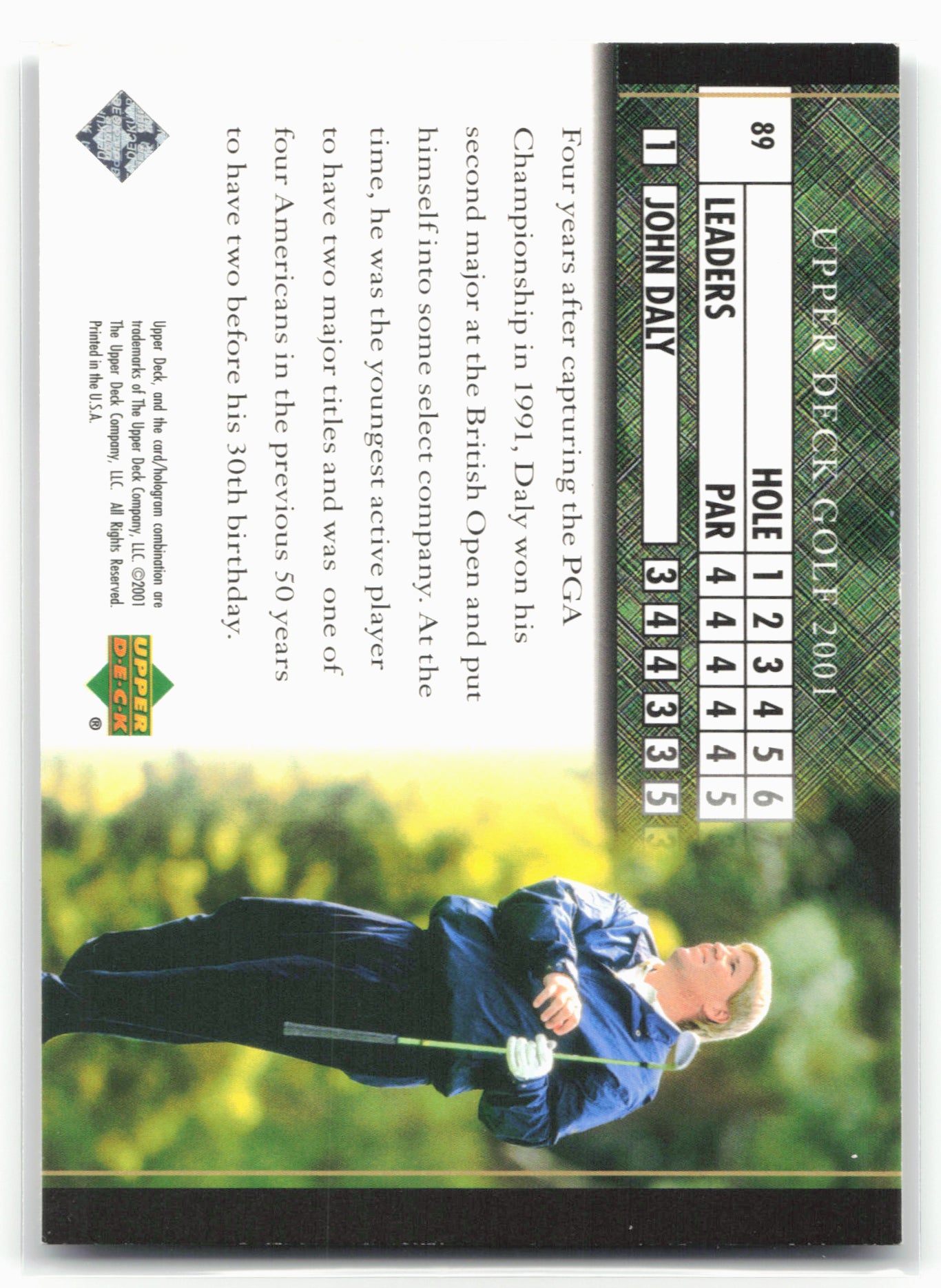 2001 Upper Deck #89 John Daly 21222