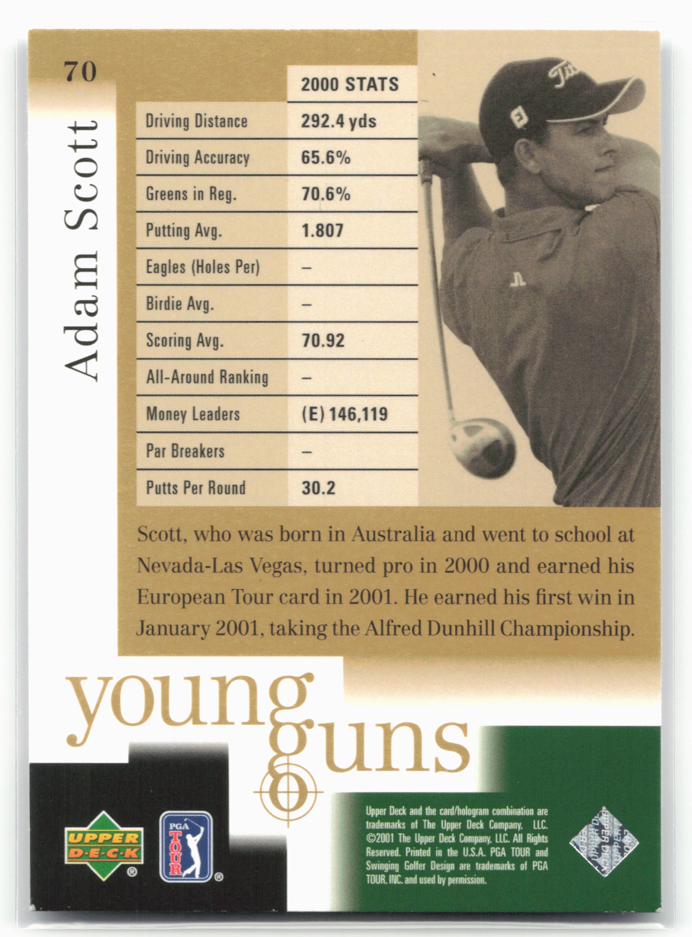 2001 Upper Deck #70 Adam Scott