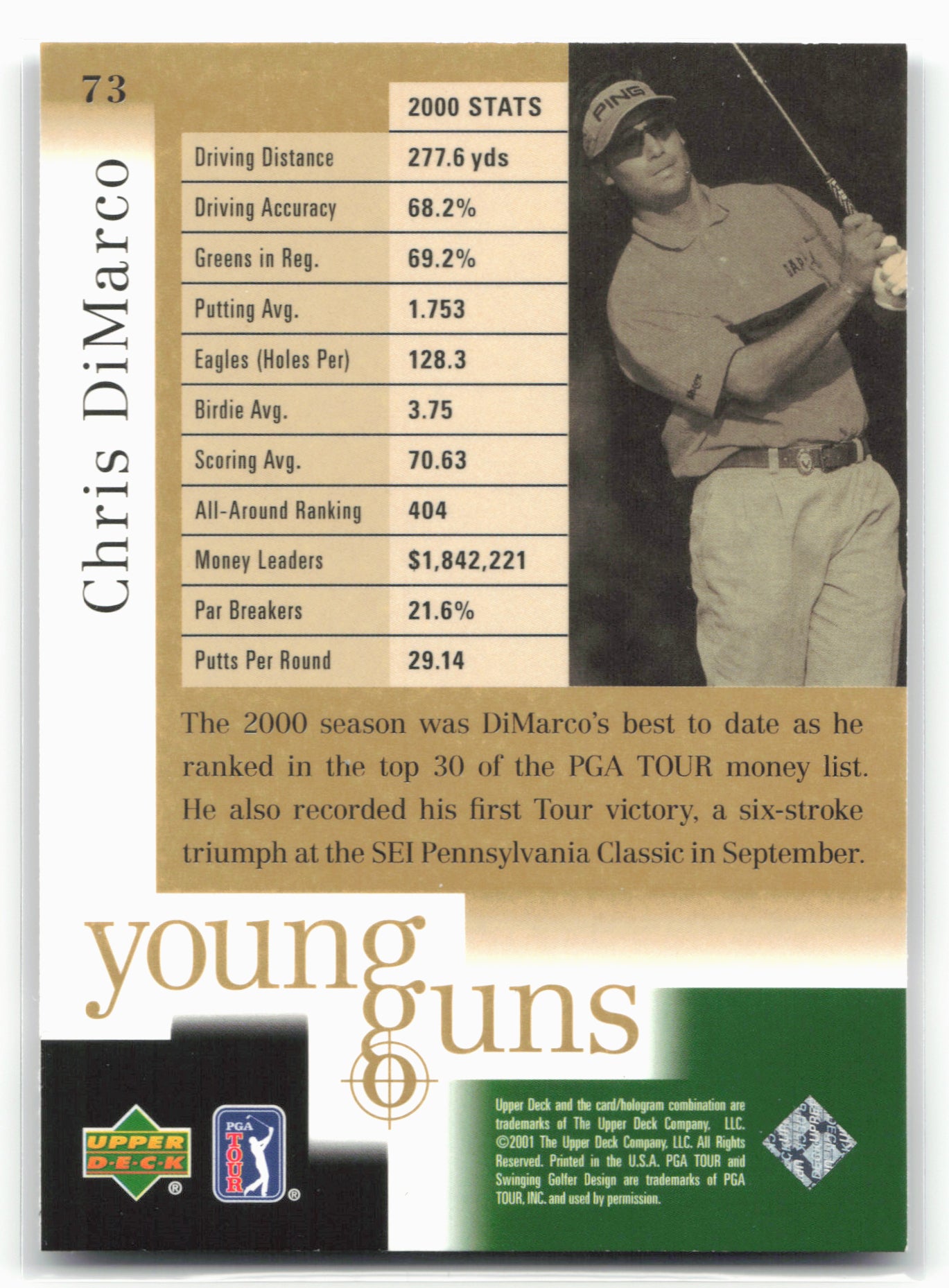 2001 Upper Deck #73 Chris DiMarco