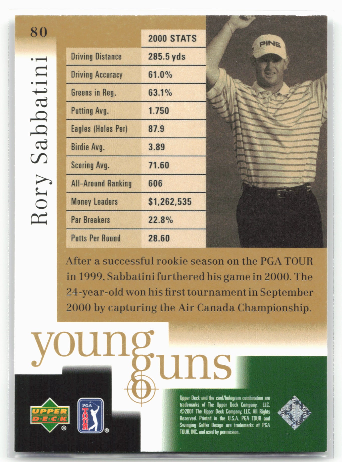 2001 Upper Deck #80 Rory Sabbatini