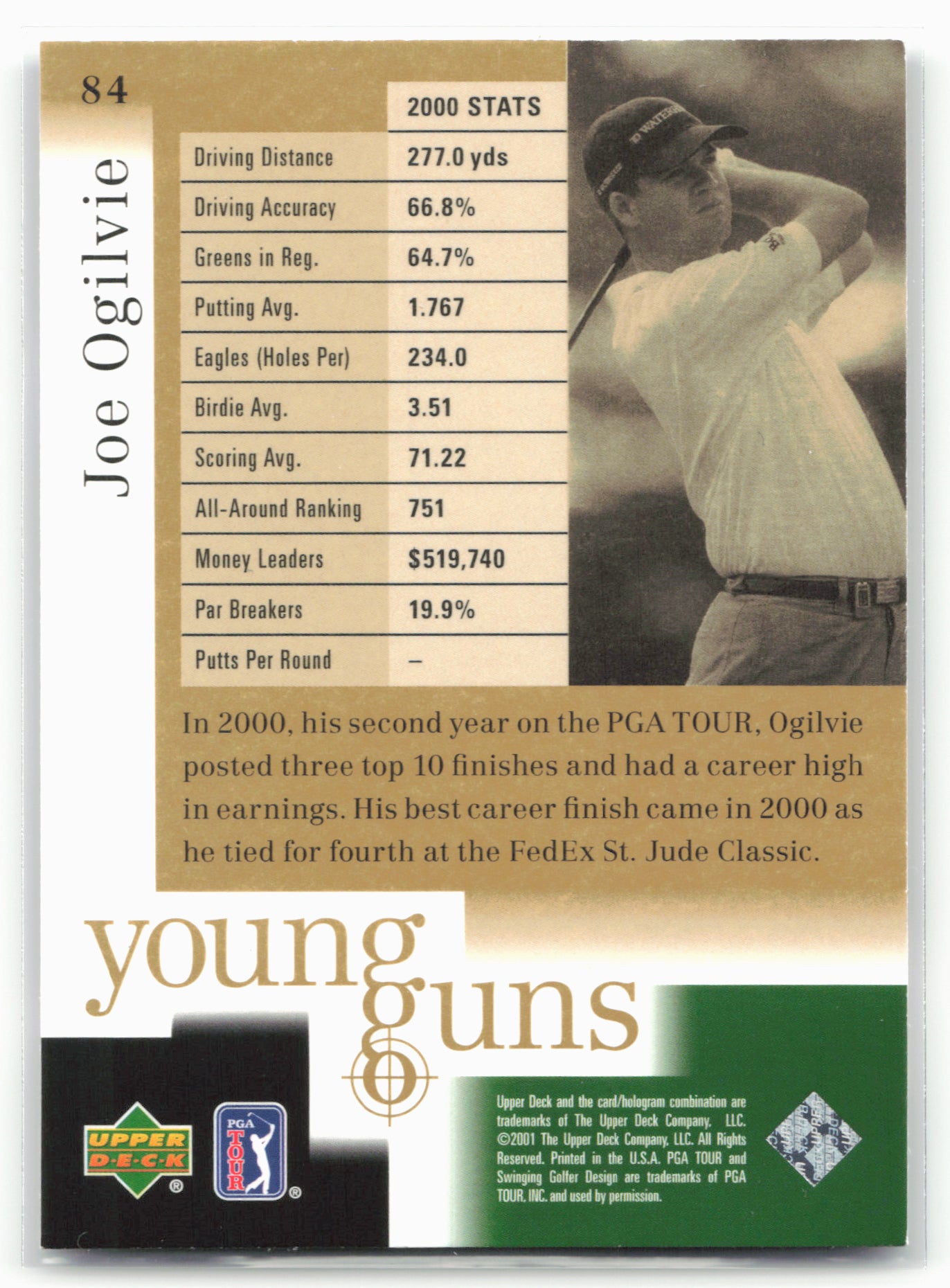 2001 Upper Deck #84 Joe Ogilvie