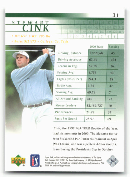 2001 Upper Deck #31 Stewart Cink