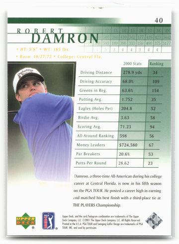 
2001 Upper Deck #40 Robert Damron