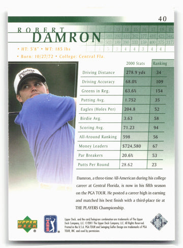 
2001 Upper Deck #40 Robert Damron 21258