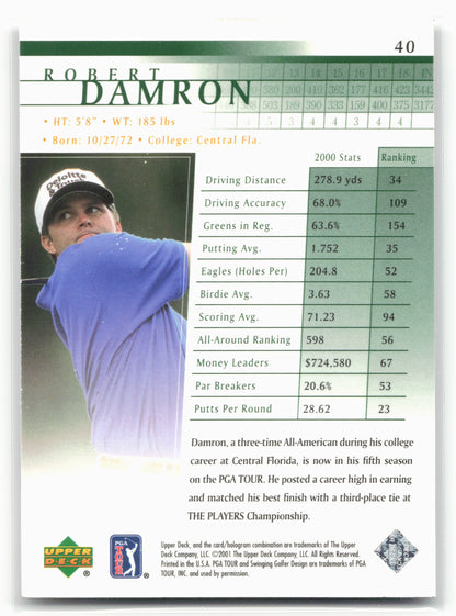 2001 Upper Deck #40 Robert Damron 21258
