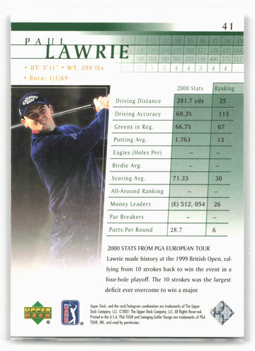 
2001 Upper Deck #41 Paul Lawrie