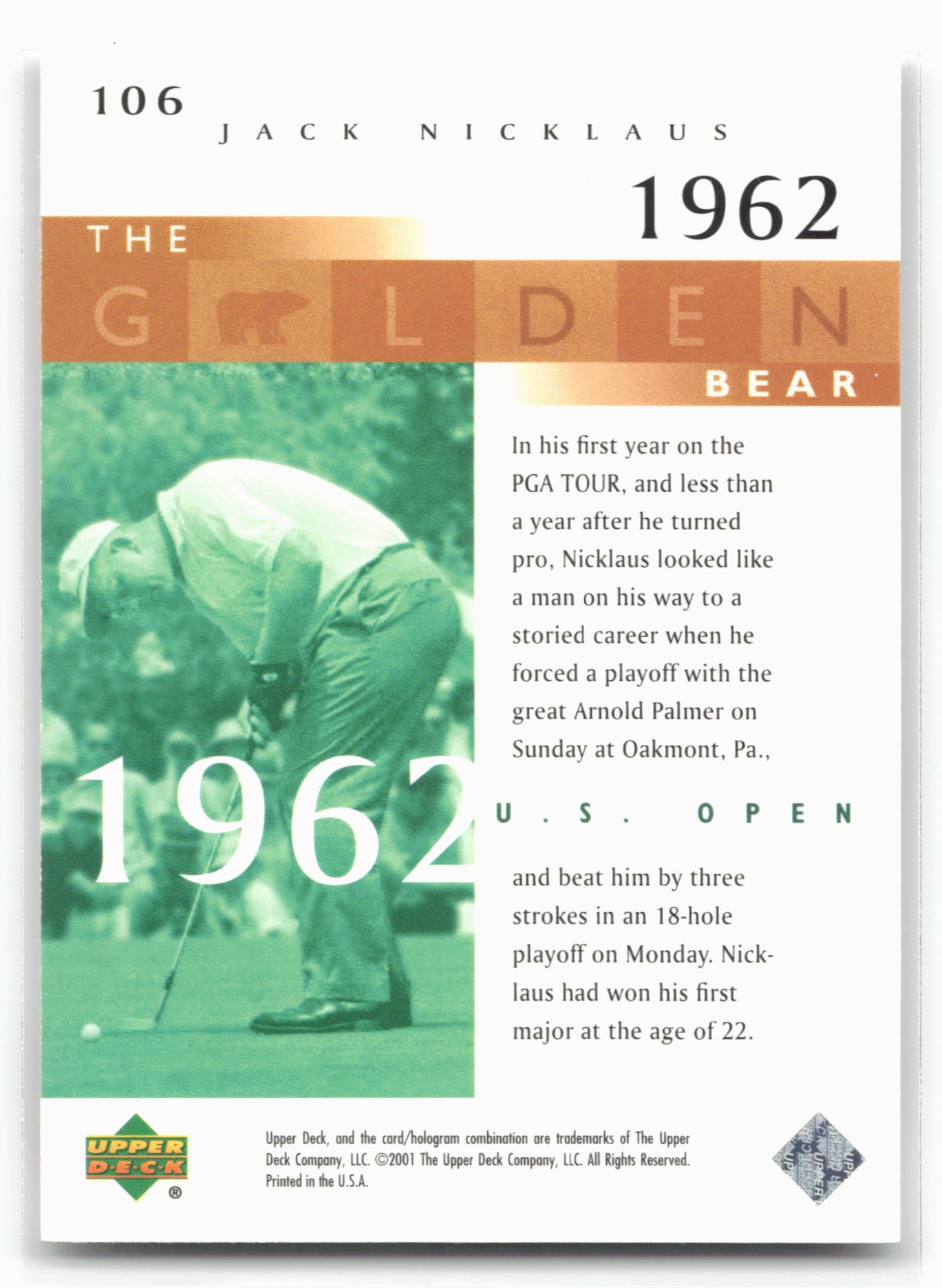 2001 Upper Deck #106 Jack Nicklaus