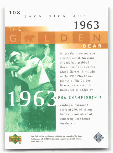 
2001 Upper Deck #108 Jack Nicklaus