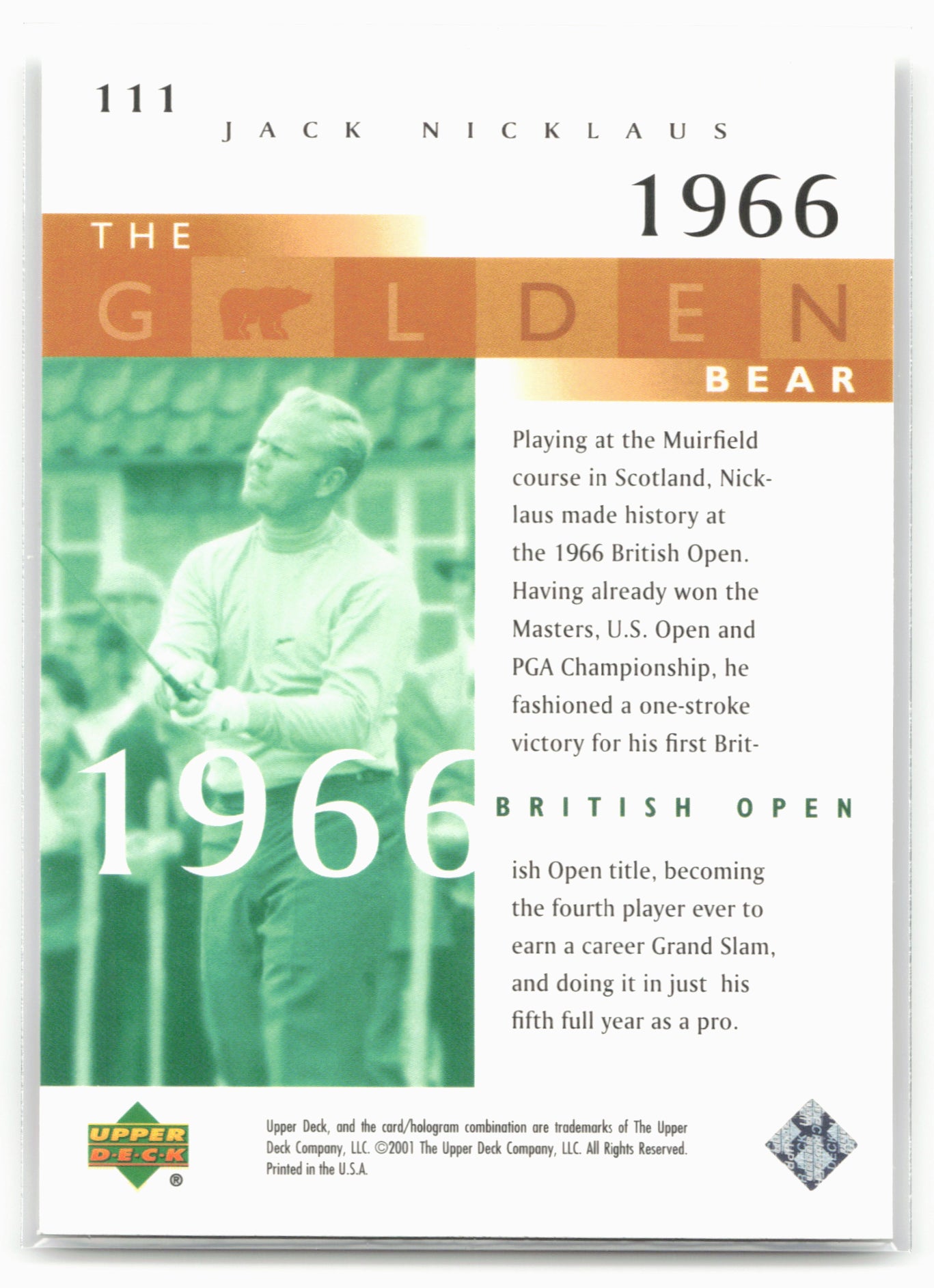 2001 Upper Deck #111 Jack Nicklaus