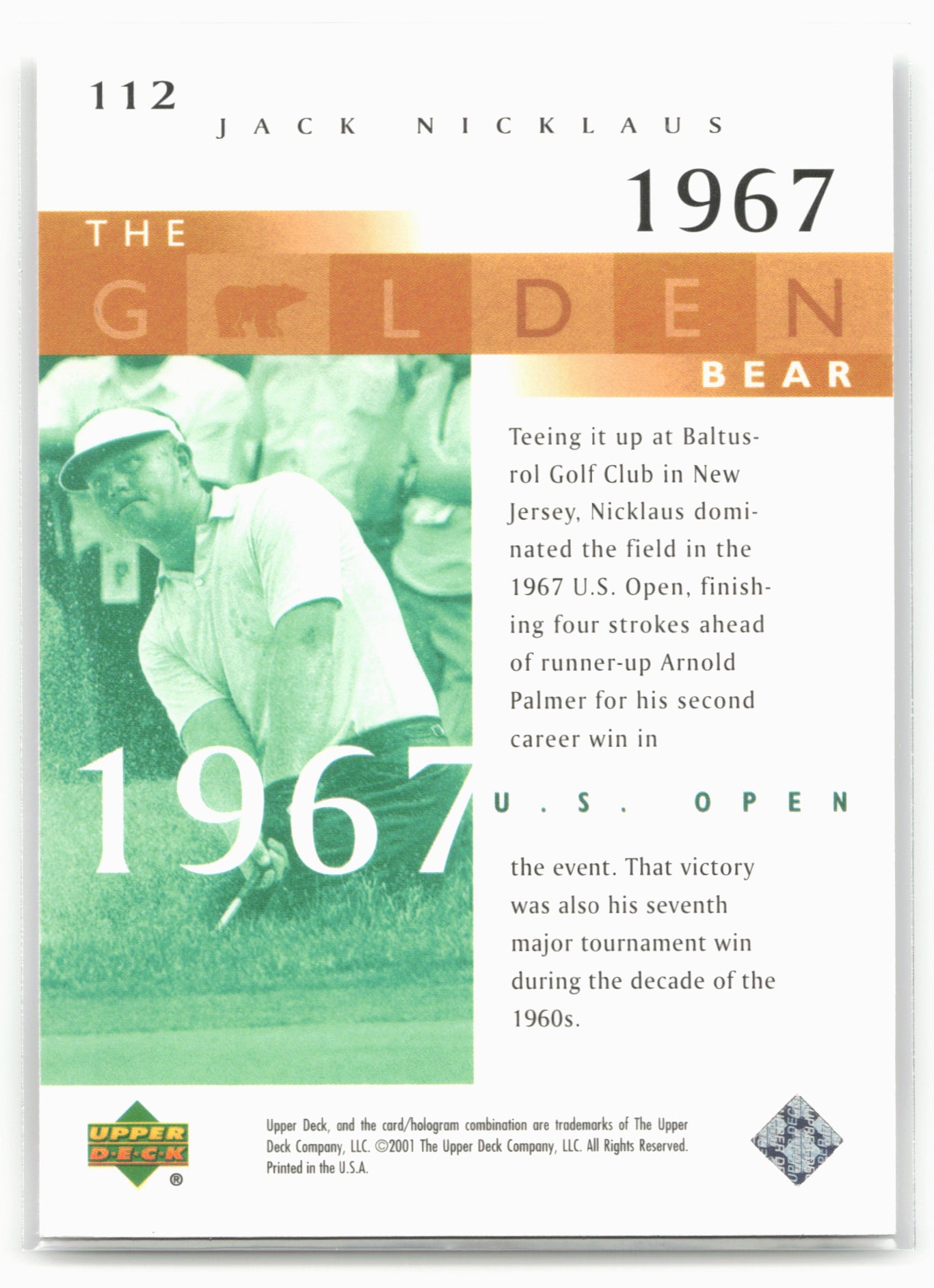 2001 Upper Deck #112 Jack Nicklaus