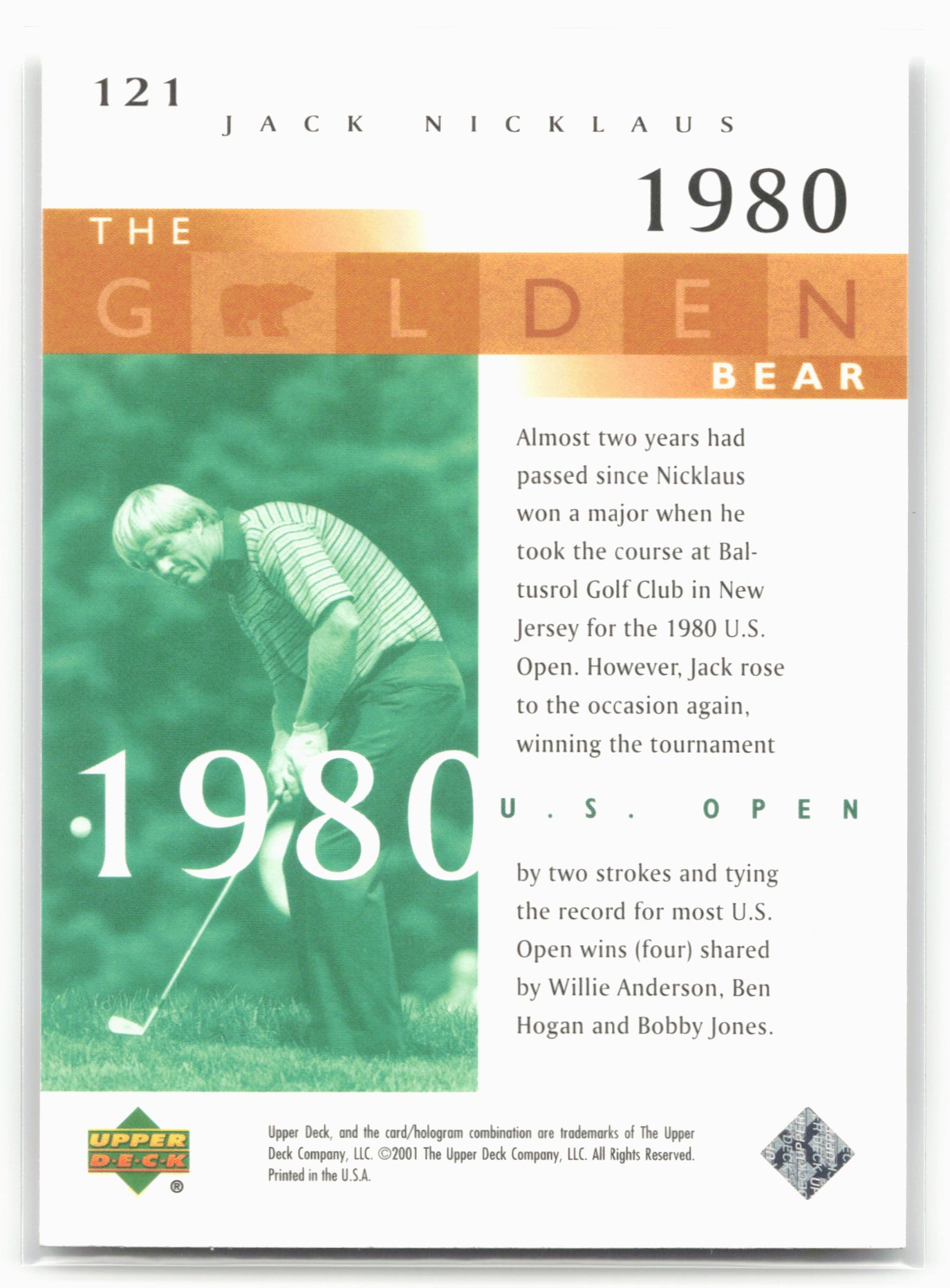 2001 Upper Deck #121 Jack Nicklaus