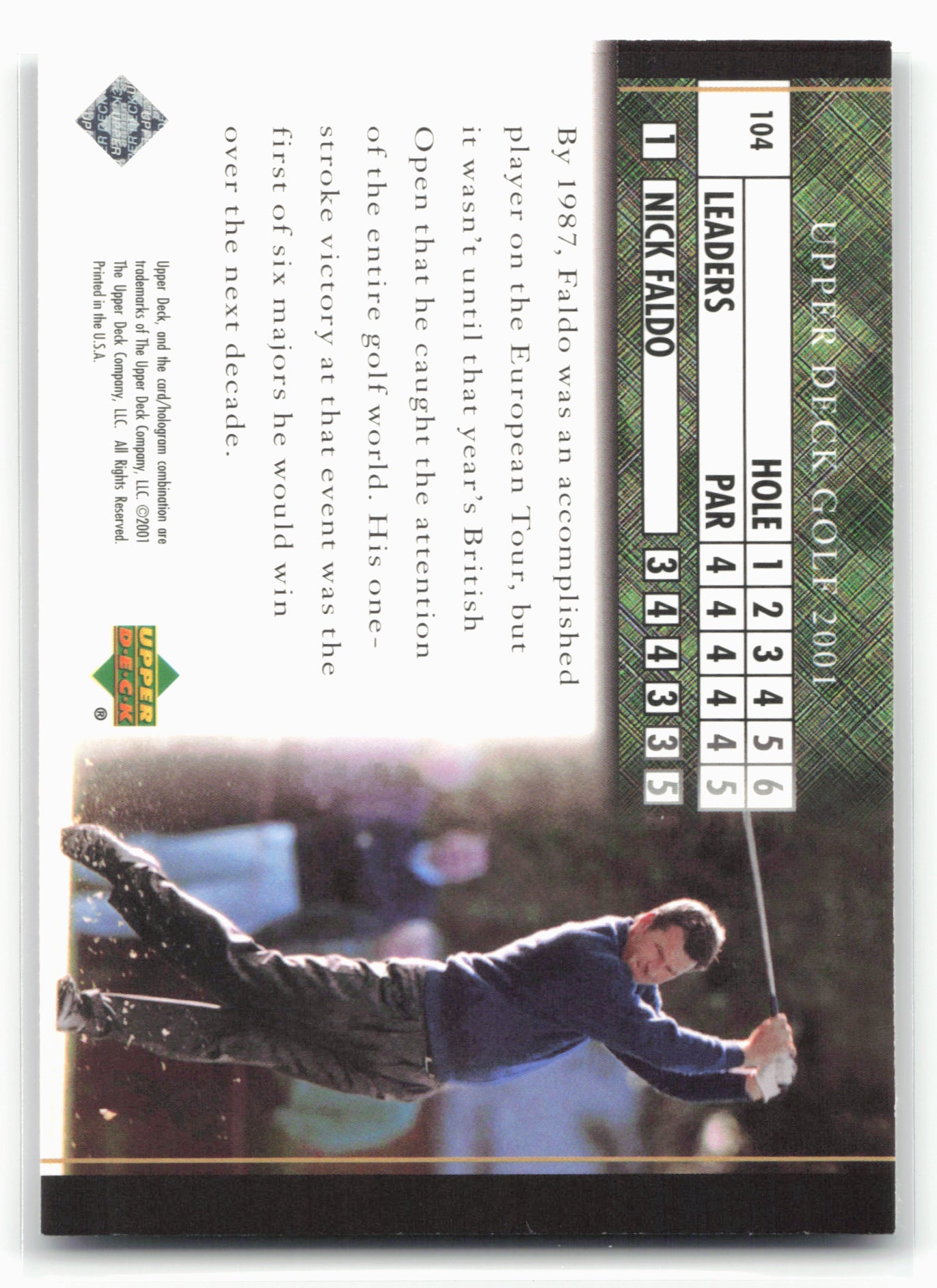 2001 Upper Deck #104 Nick Faldo
