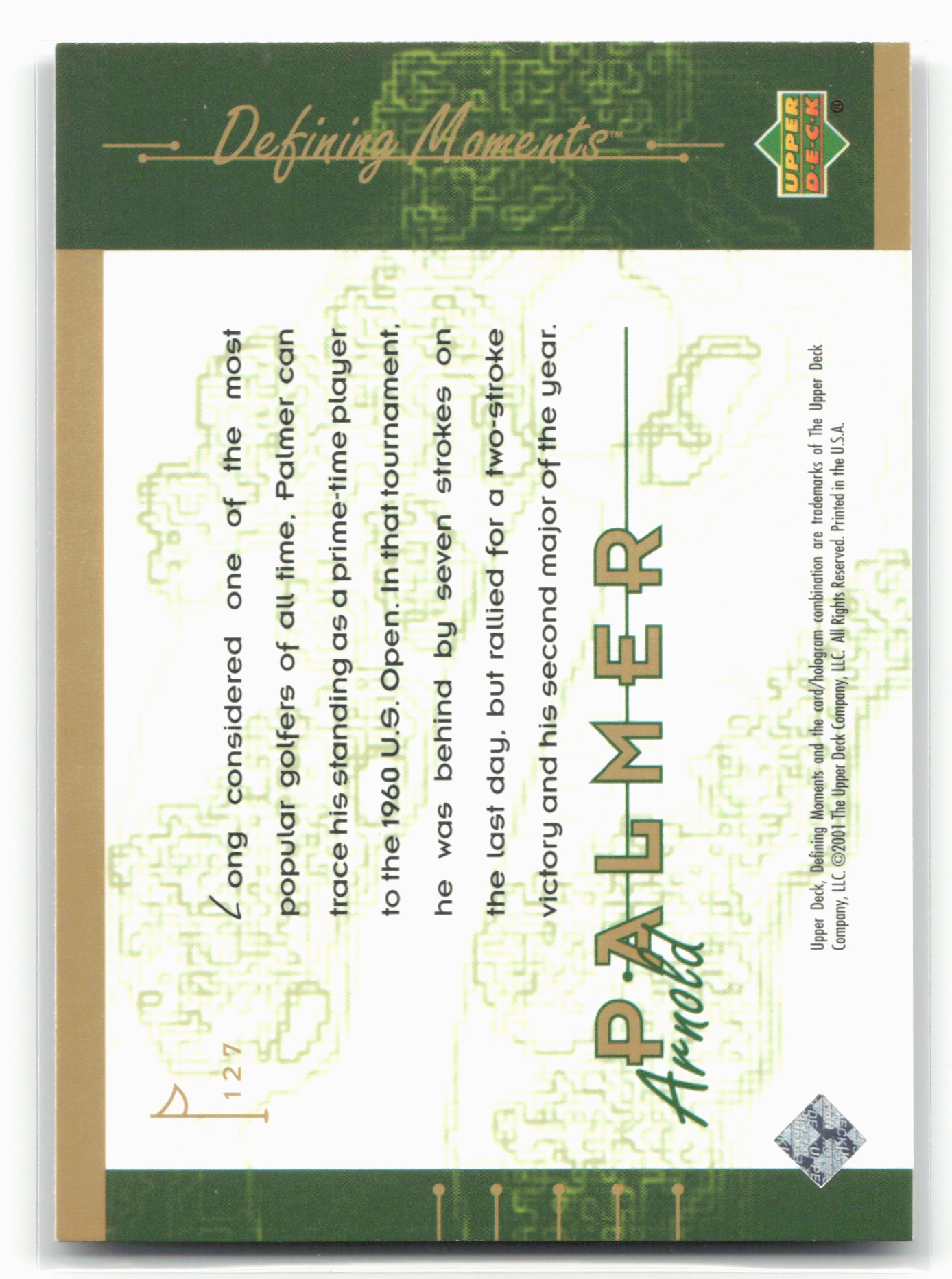 2001 Upper Deck #127 Arnold Palmer