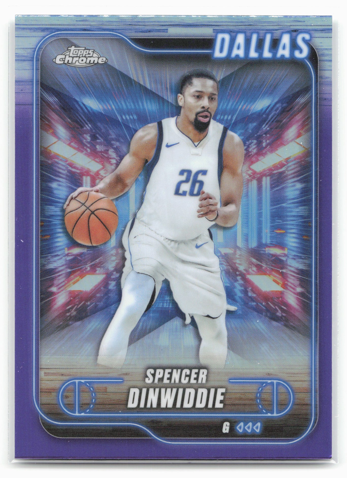 2024-25 Topps Chrome #175 Spencer Dinwiddie Purple Refractor
