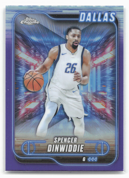 2024-25 Topps Chrome #175 Spencer Dinwiddie Purple Refractor