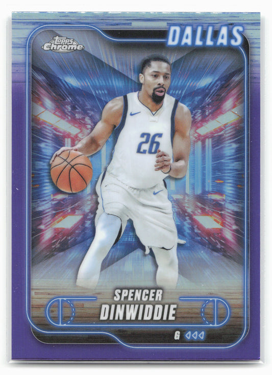 2024-25 Topps Chrome #175 Spencer Dinwiddie Purple Refractor