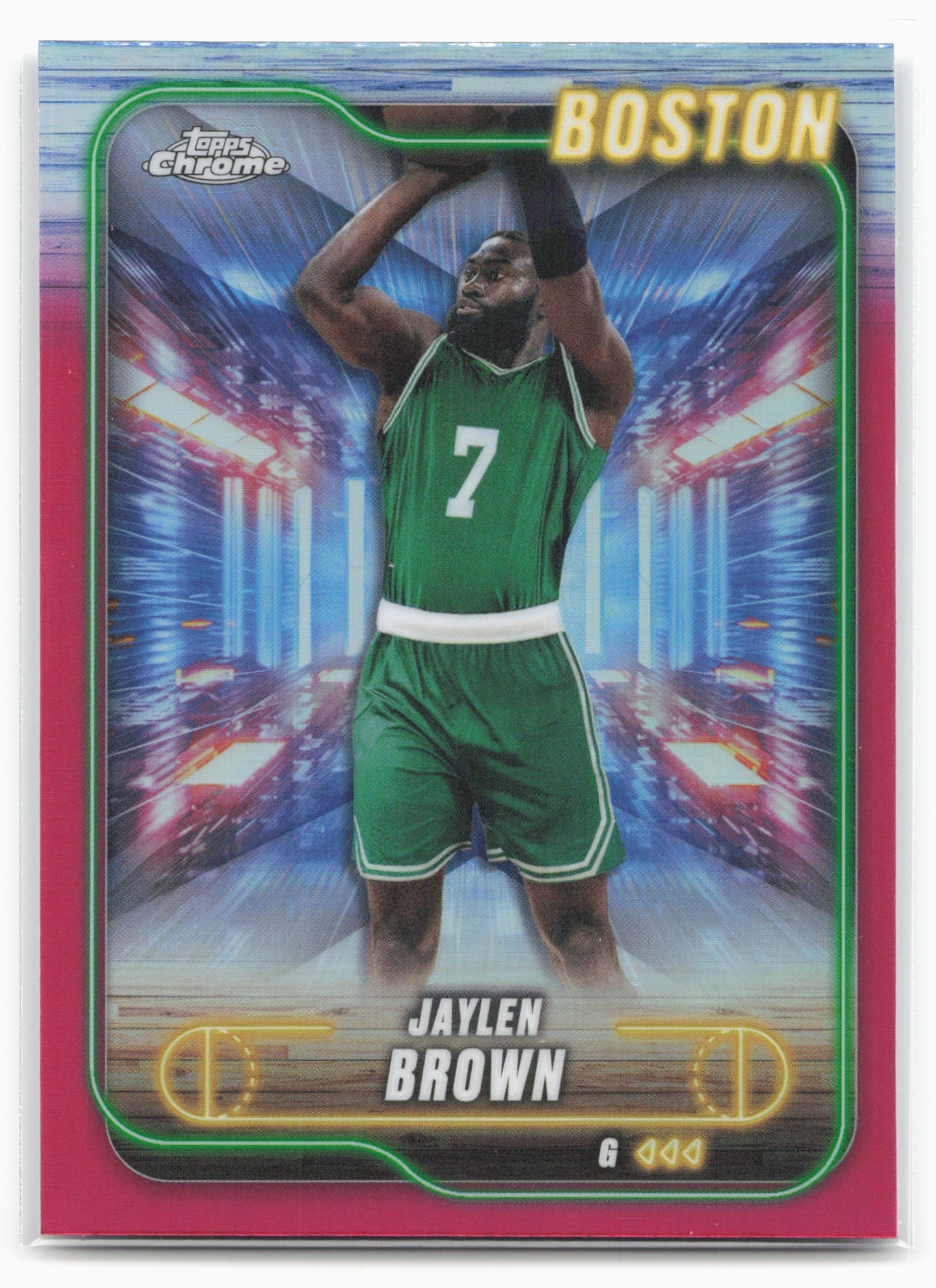 2024-25 Topps Chrome #28 Jaylen Brown Magenta Refractor